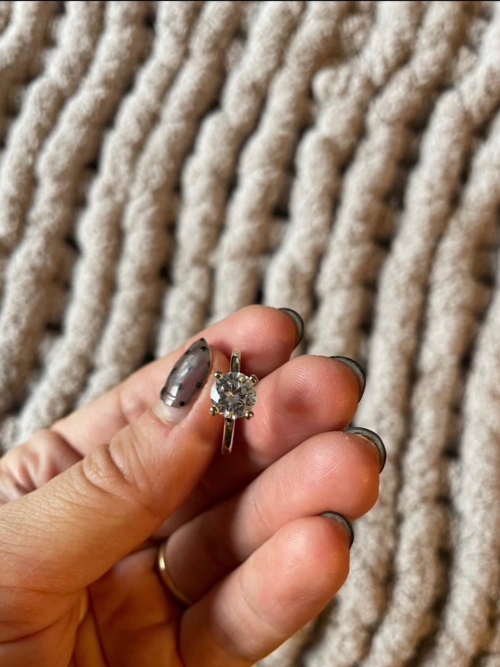 PAVOI Gold Solitaire Moissanite Ring - Gold - Picture 3 of 5